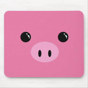 Gullig djur ansiktedesign för rosa Piglet Musmatta