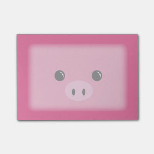 Gullig djur ansiktedesign för rosa Piglet Post-it Block