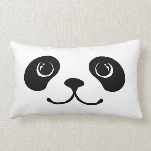 Gullig djur ansiktedesign för svartvit Panda Lumbarkudde