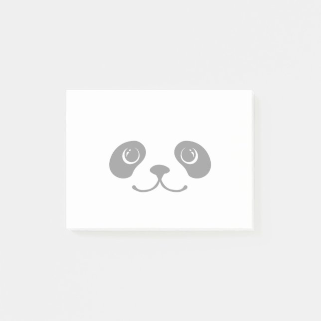 Gullig djur ansiktedesign för svartvit Panda Post-it Block (Framsida)