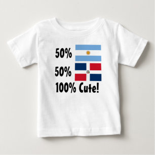Gullig dominikan 100% för 50% argentinare 50% t-shirt