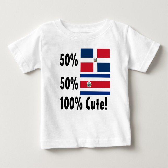 Gullig dominikan 100% för 50% costarikan 50% t-shirt (Framsida)