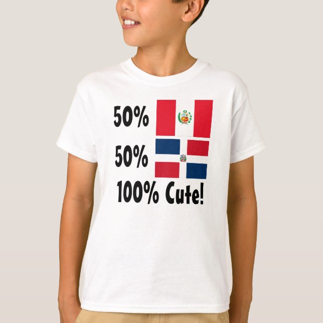 Gullig dominikan 100% för 50% peruan 50% tee shirt (Framsida)