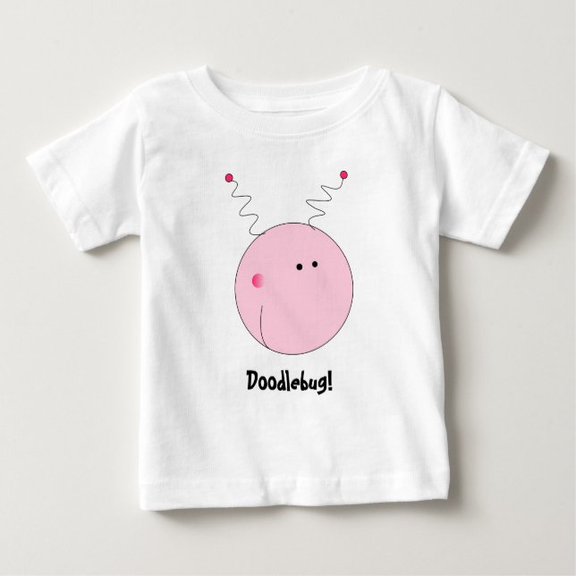 Gullig Doodlebugtecknad T Shirt (Framsida)