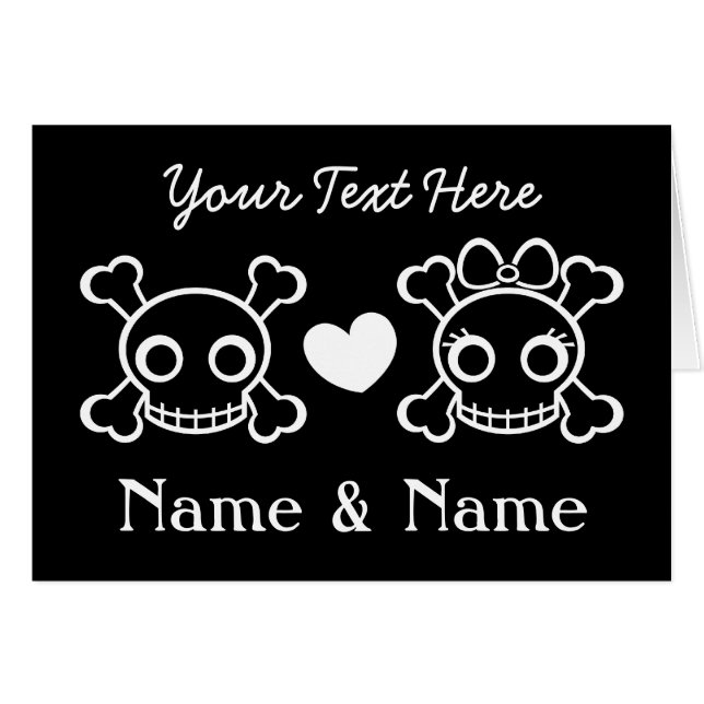 Gullig döskallarpartner hälsningskort (Framsidan Horizontal)