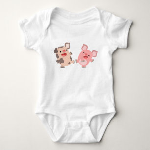 Gullig dräkt för baby för danstecknadgrisar t-shirt
