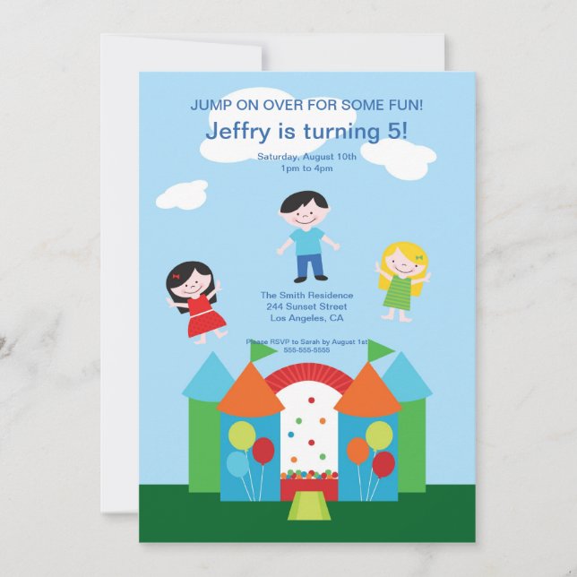 Gullig dunhusfödelsedagsfest inbjudan (Framsida)