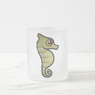 Gullig dvärg- Seahorse Frostad Glasmugg