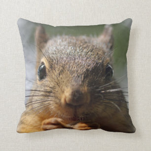 Gullig ekorre som ler fotoet kudde