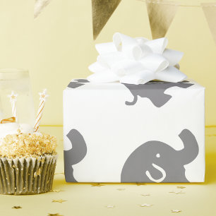 Gullig elefantbaby shower som slår in papper presentpapper
