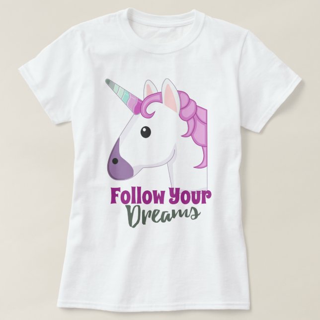 Gullig emojiunicorn tee shirt (Design framsida)
