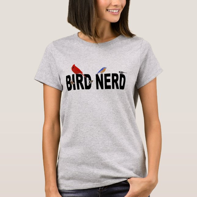 Gullig fågelNerd T-shirt (Framsida)
