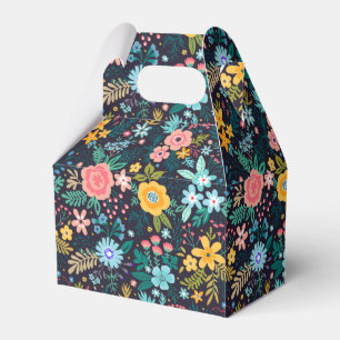 Gullig färgrik blommönster presentaskar