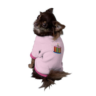Gullig färgrik födelsedagsfesttårta hundtröja