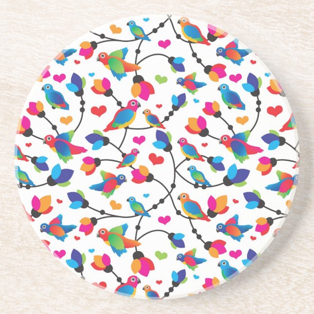 gullig färgrik papegojafågel underlägg (Framsidan)