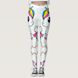 Gullig färgrik UnicornKawaii kärlek Leggings