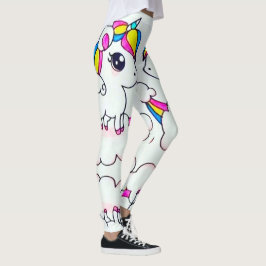 Gullig färgrik UnicornKawaii kärlek Leggings