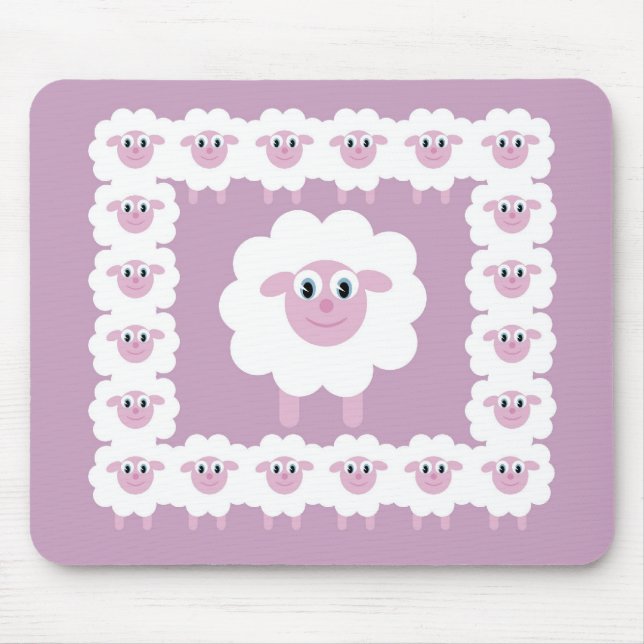 Gullig fårmusmatta musmatta (Framsidan)