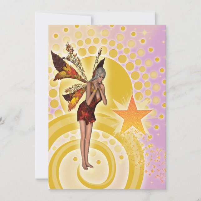 Gullig felik flick kalas inbjudningar (Framsida)