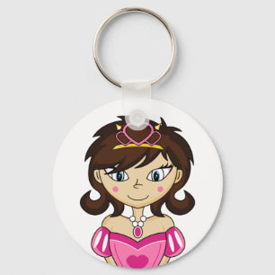 Gullig felik Princess Keychain Nyckelring