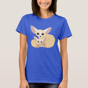 Gullig Fennec rävmamma och baby T Shirt