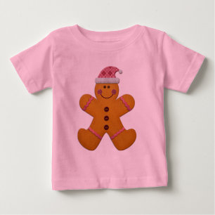Gullig festlig pepparkaksgubbe i rosor t-shirt