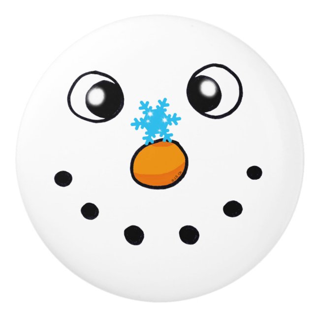gullig festliga vintersnögubbe och snowflake - knopp (Framsidan)
