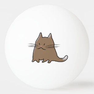 Gullig fet katt pingisboll