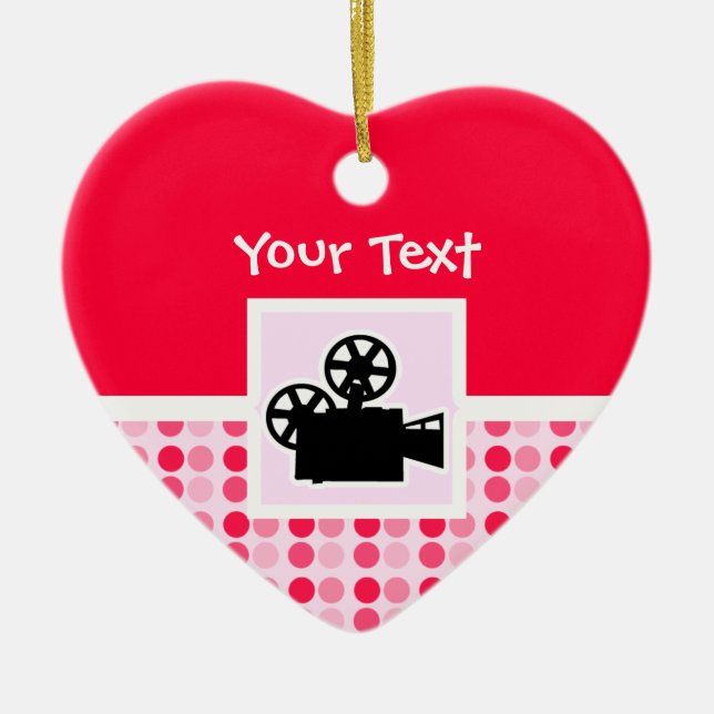 Gullig filmkamera julgransprydnad keramik (Framsidan)