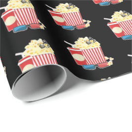 gullig filmpopcorn mönster presentpapper