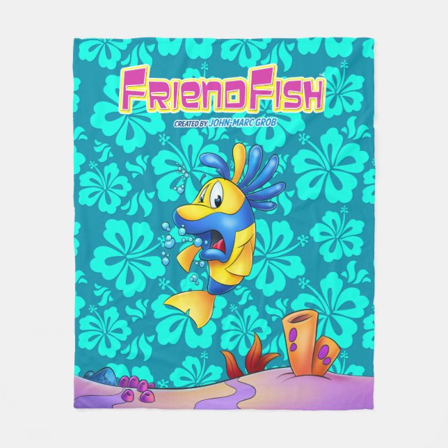 Gullig filt för tecknadfiskull (Framsidan)