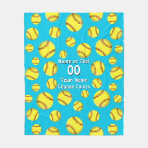 Gullig filt för ull för flickapersonligsoftball