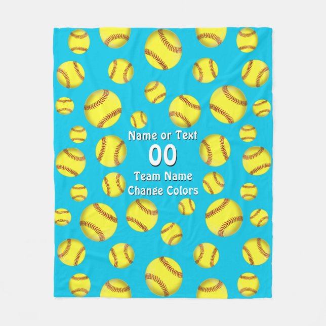 Gullig filt för ull för flickapersonligsoftball (Framsidan)