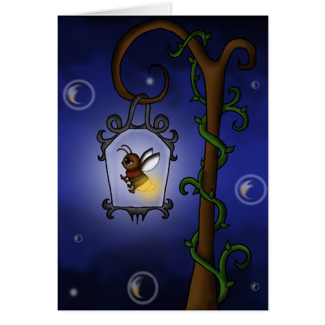 gullig Firefly Hälsningskort (Framsidan)