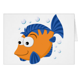 Gullig fisk hälsningskort