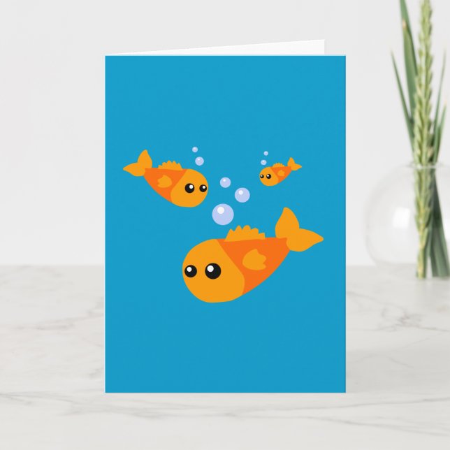 Gullig fisk kort (Framsida)
