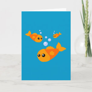 Gullig fisk kort