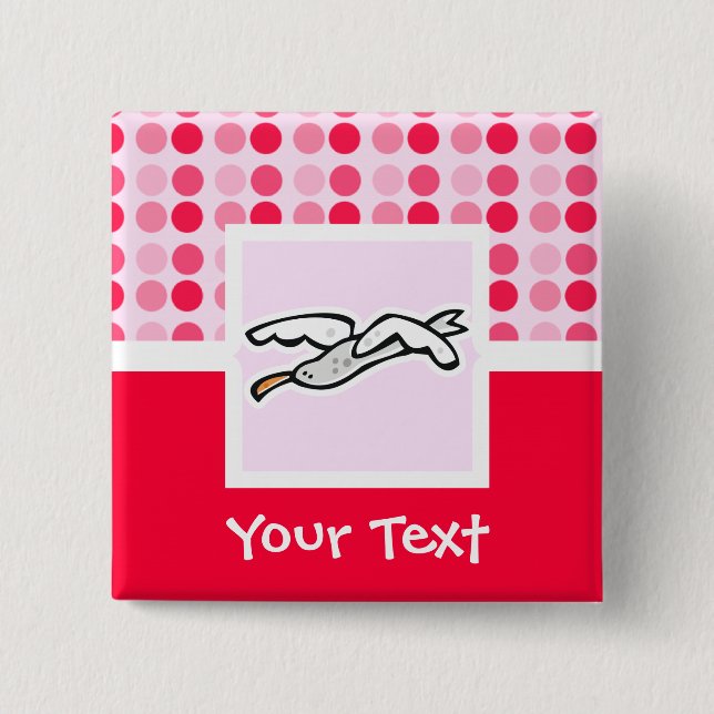 Gullig fiskmås knapp (Framsida)