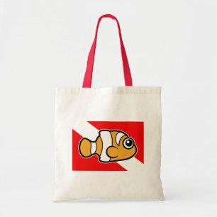 Gullig flagga för tecknadClownfish dyk Tygkasse