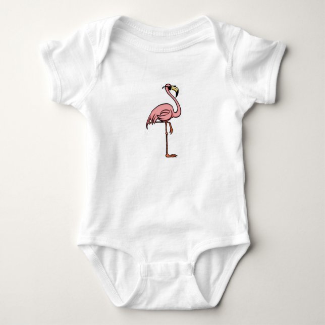 gullig flamingobebisbodysuit tröja (Framsida)