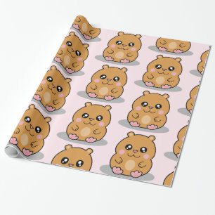 Gullig flicka för Kawaii dvärg- Hamstertecknad Presentpapper