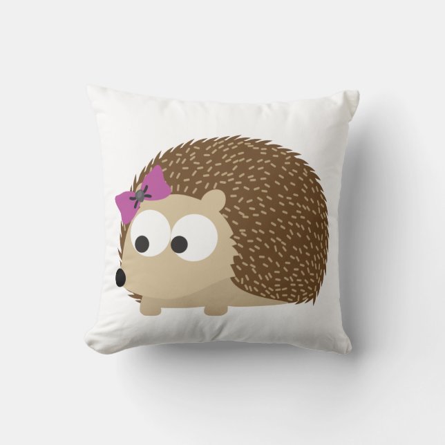 gullig flicka hedgehog kudde (Framsida)