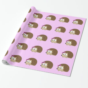 gullig flicka hedgehog presentpapper