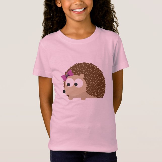 gullig flicka hedgehog t shirt (Framsida)