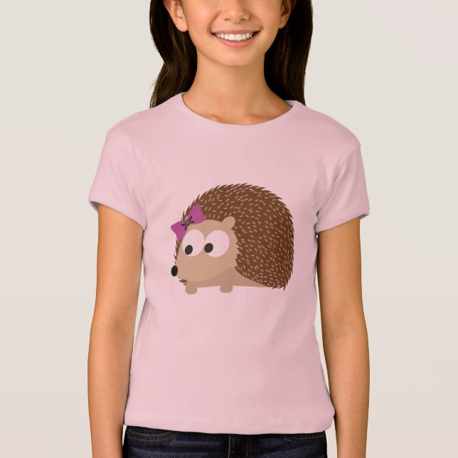 gullig flicka hedgehog t shirt (Framsida)