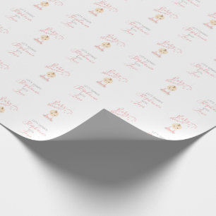 Gullig flicka och henne mobil baby shower presentpapper