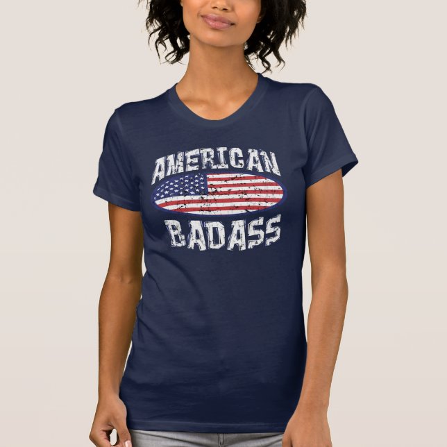 Gullig flickaktigt amerikan Badass Tee Shirt (Framsida)