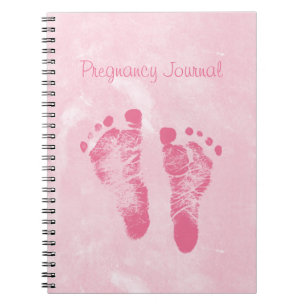Gullig flickaktigt journal för gravid för anteckningsbok