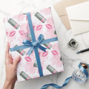 Gullig flickaktigt makeup- och kysspartysjal presentpapper
