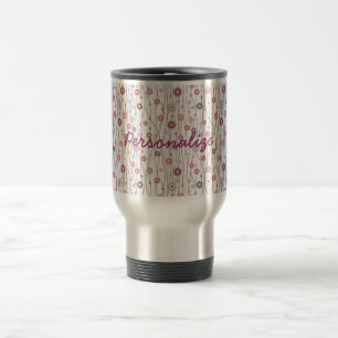 Gullig flickaktigt moderiktig vintageblommönster resemugg